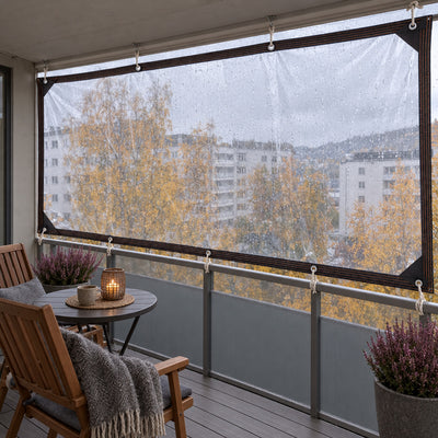 Klarly™ – gjennomsiktig presenning med maljer til balkong og terrasse