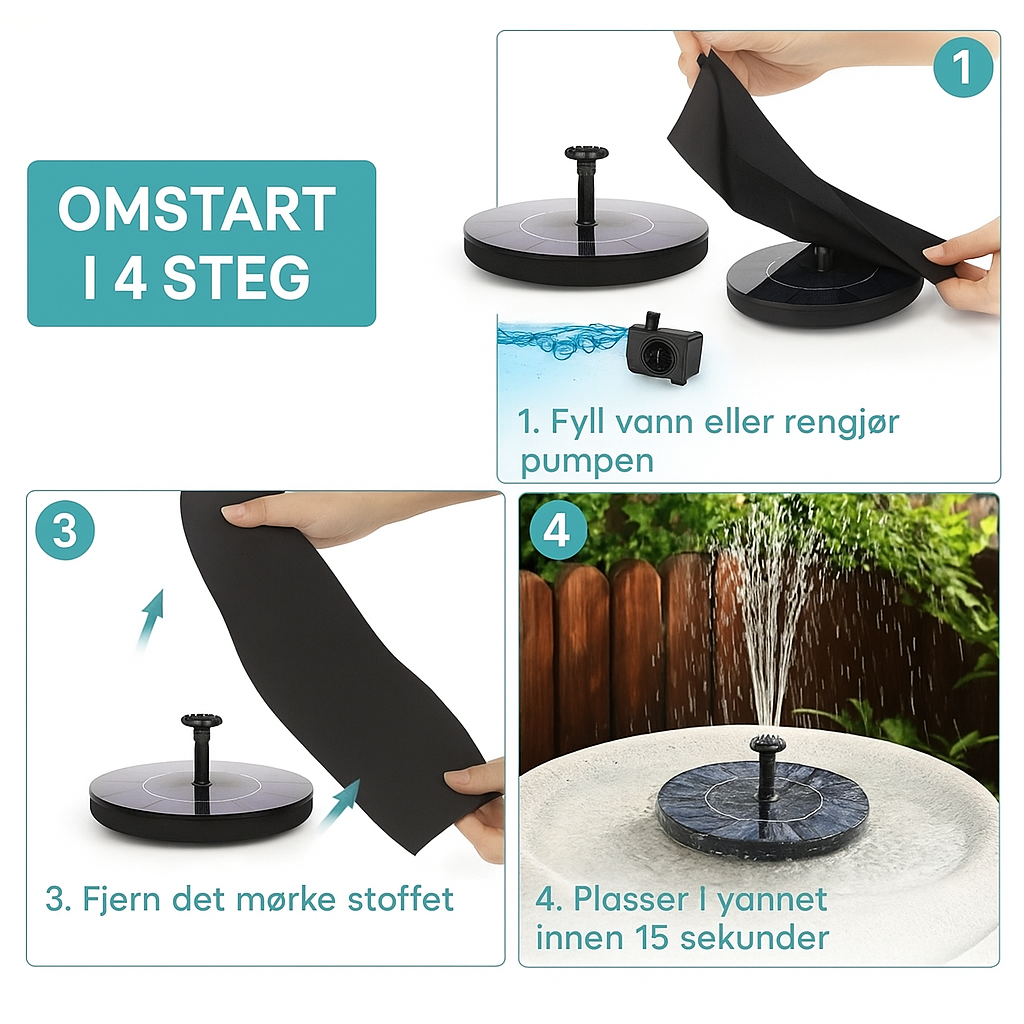 Solcellefonten omstart i 4 steg