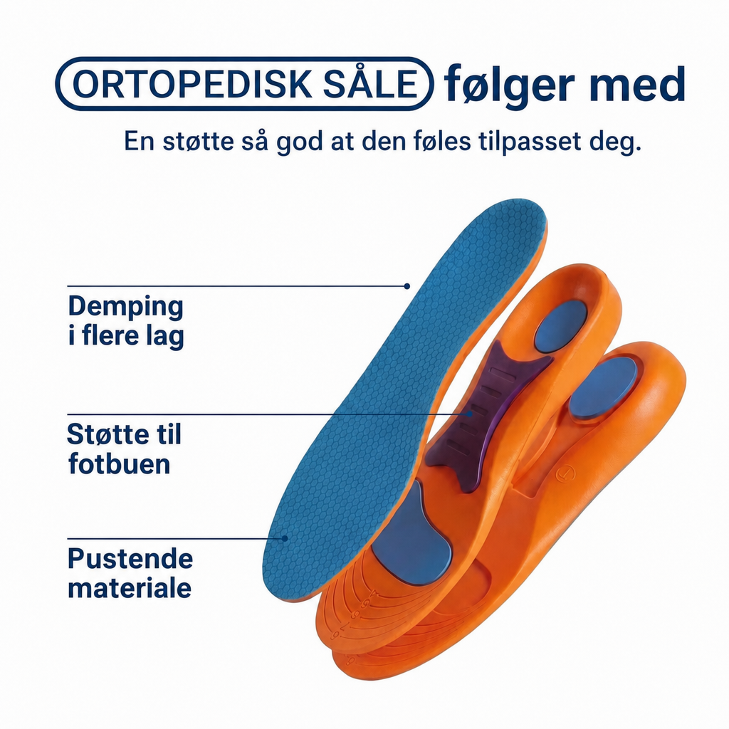 Ortopedisk såle med støtte under svangen