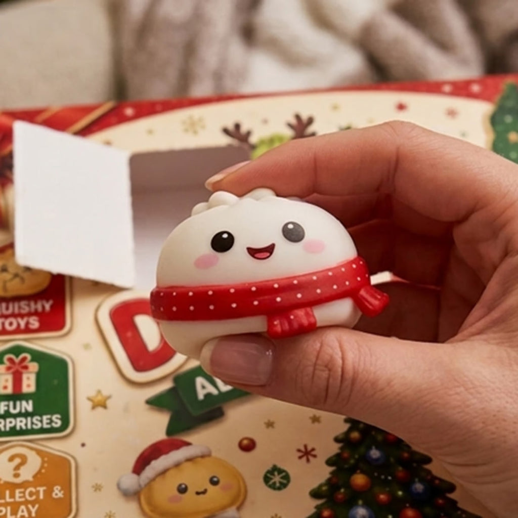 Squishy-dumpling holdt fram foran kalenderen