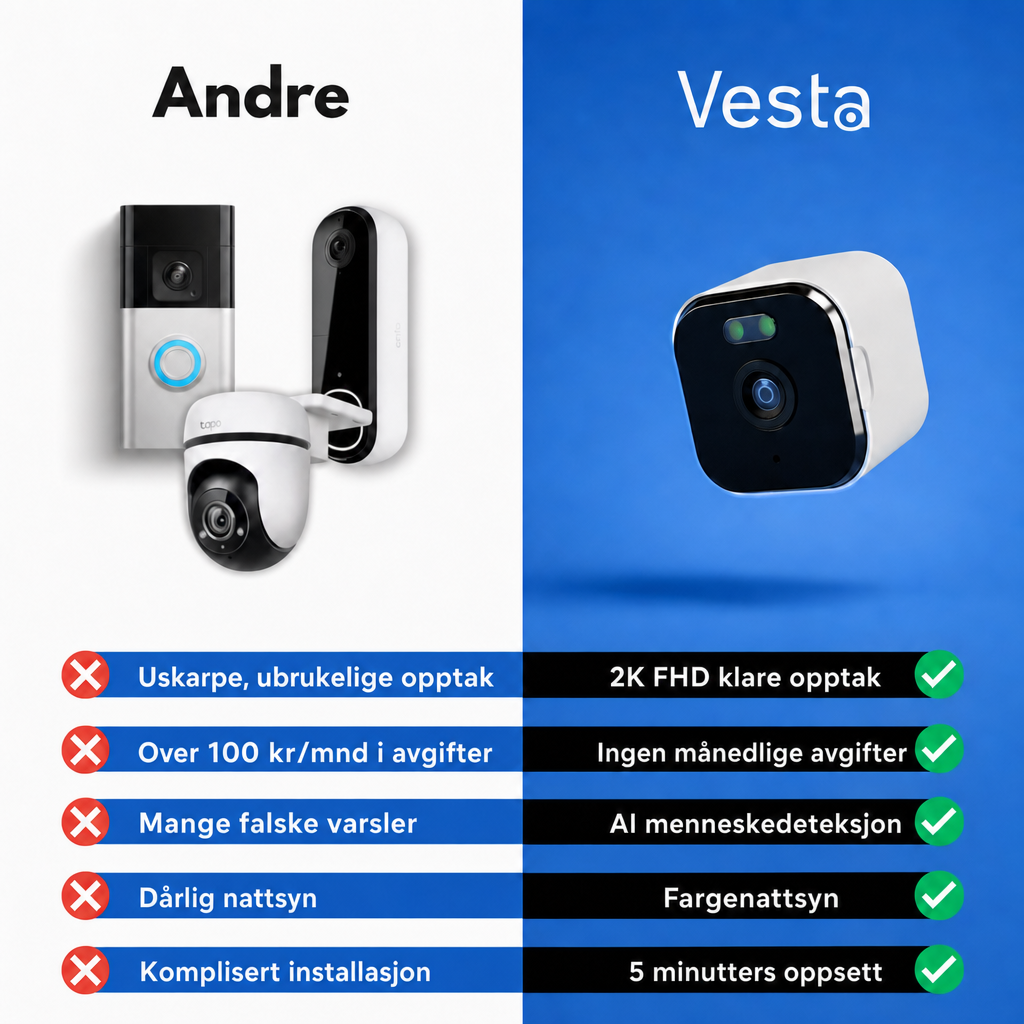 Vesta mot andre kameraer