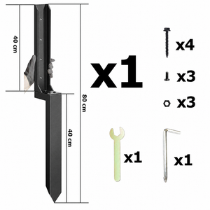 Stolpeanker 80 cm med skruer, bolter og nøkler