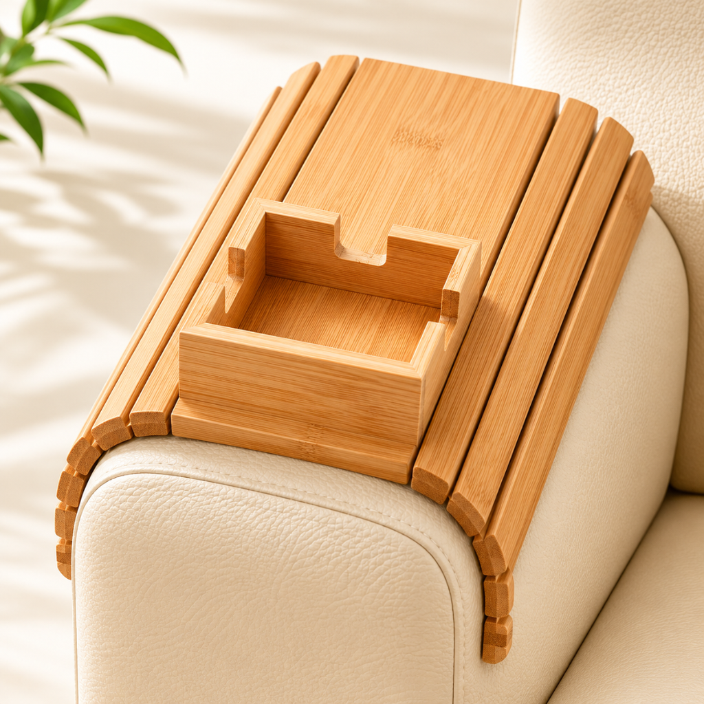 Sofabrett i tre til armlenet – bilde 4