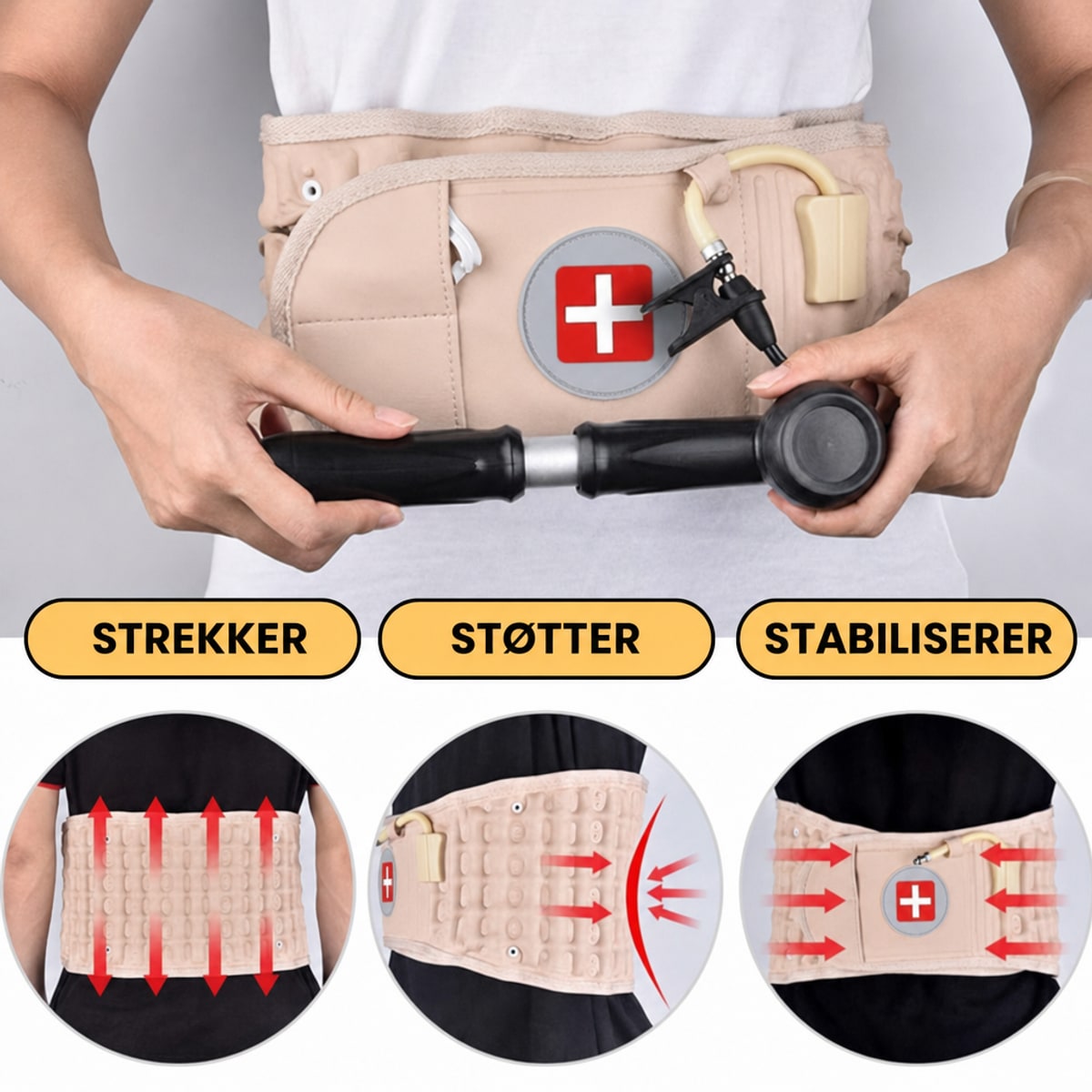 Strekker, stotter og stabiliserer korsryggen