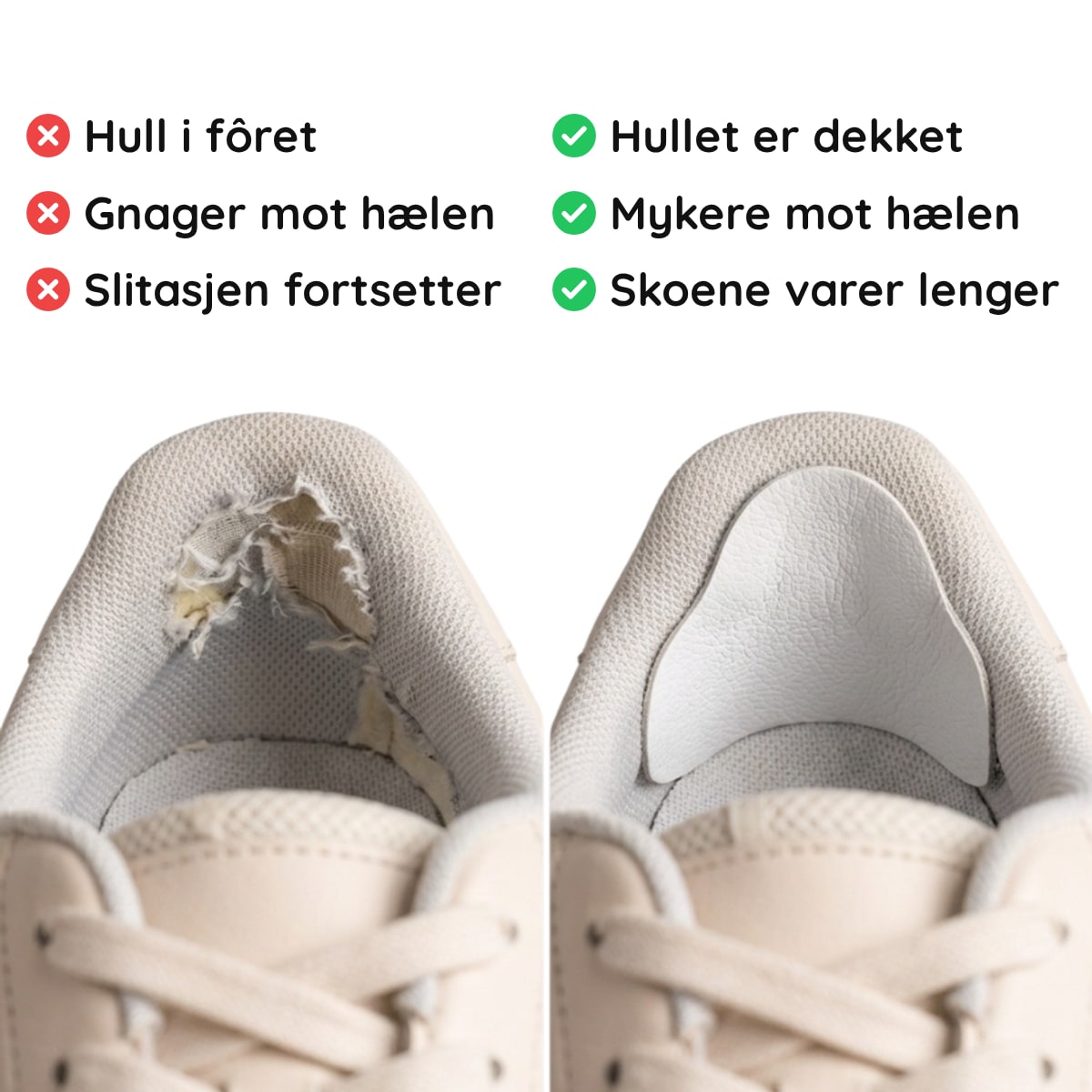 Hull i fôret før, dekket etter