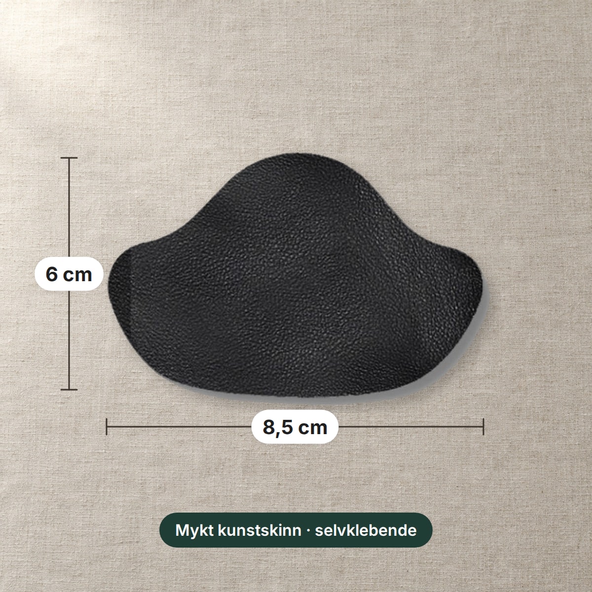 Mål: 8,5 × 6 cm per lapp