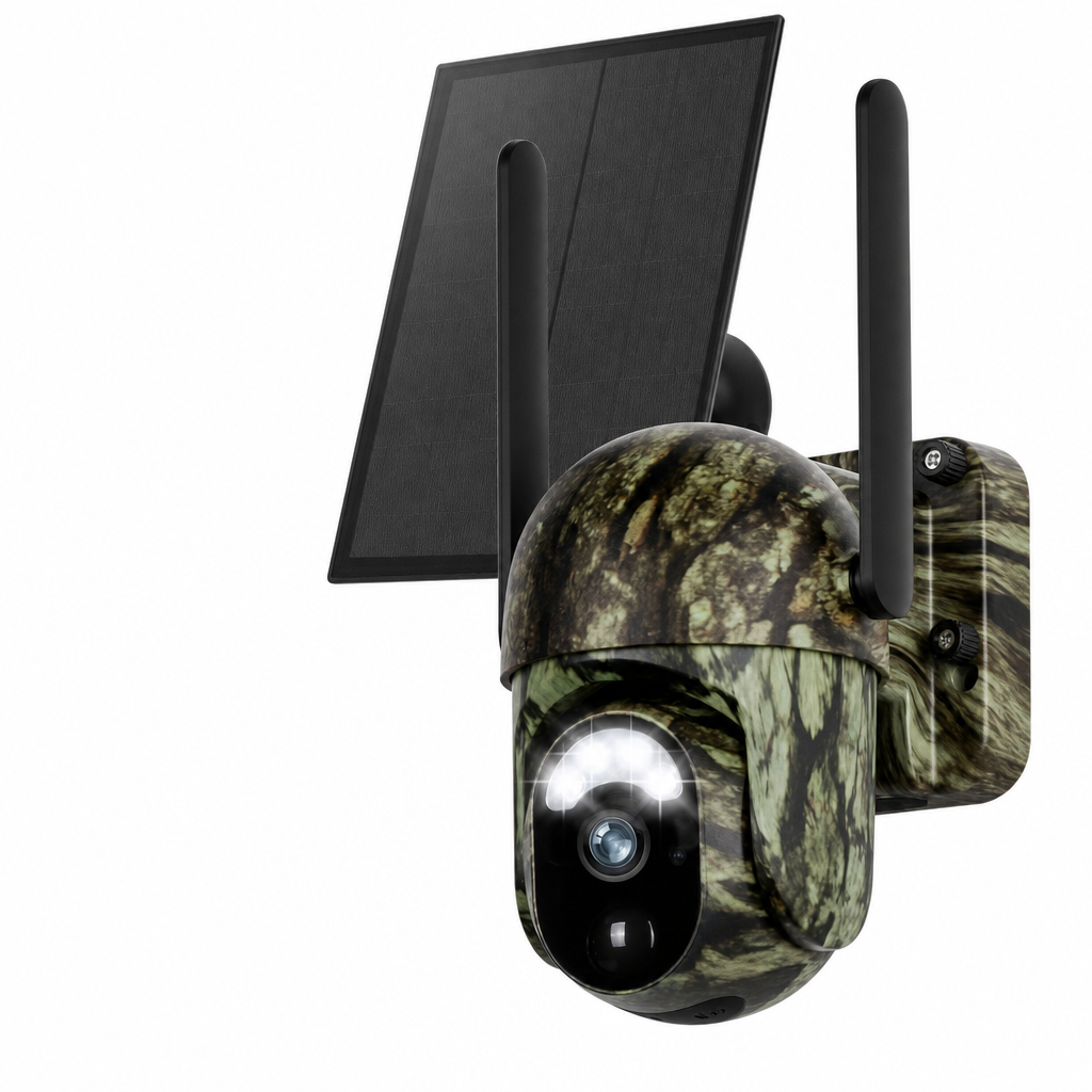 Camo overvakingskamera med solcellepanel