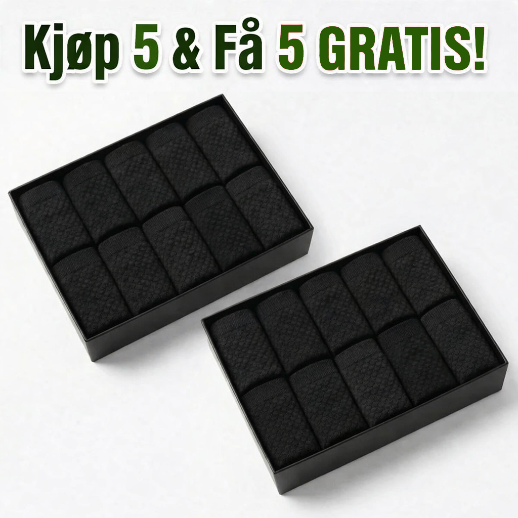 Bambussokker 5-pakning / Få 5 ekstra GRATIS