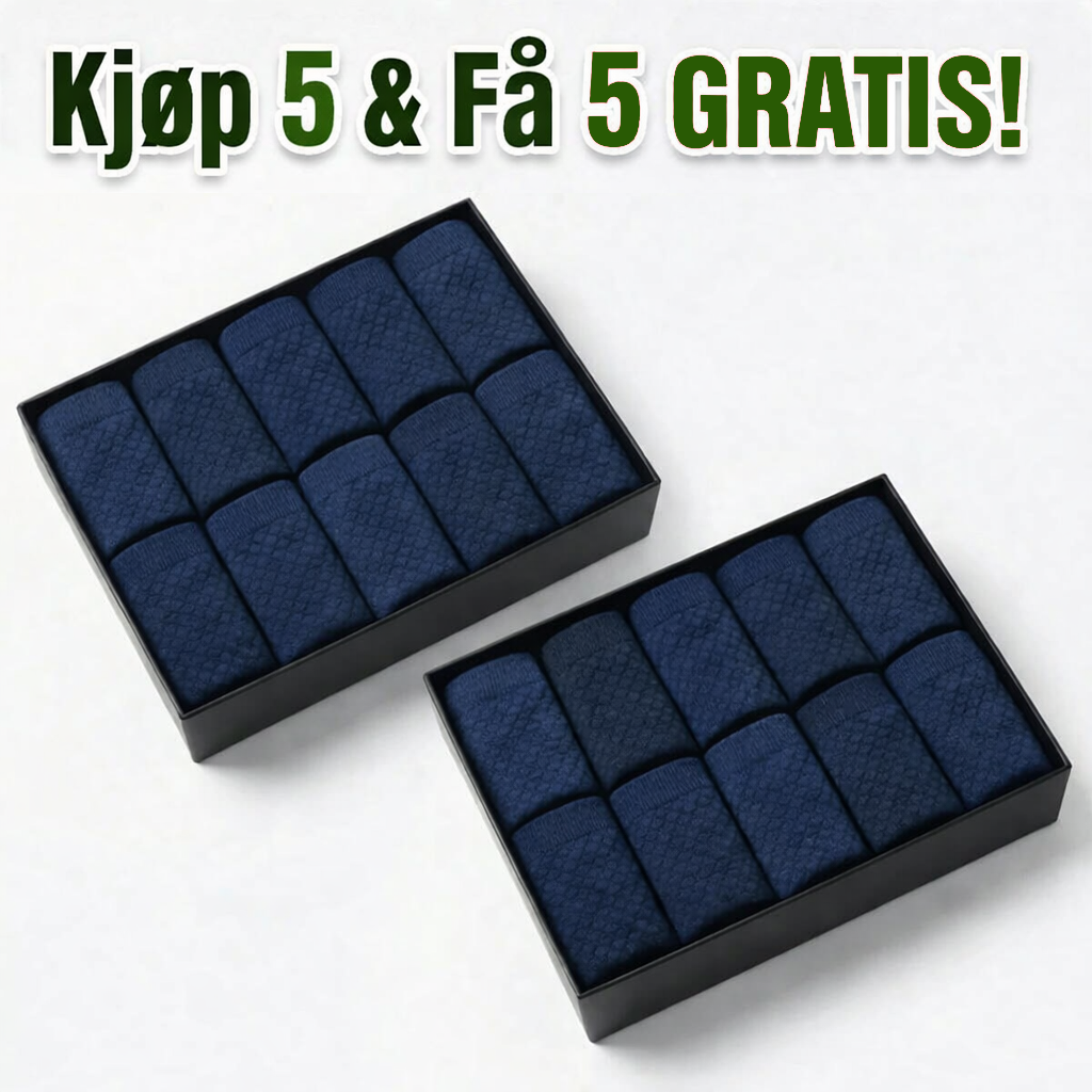 Bambussokker 5-pakning / Få 5 ekstra GRATIS