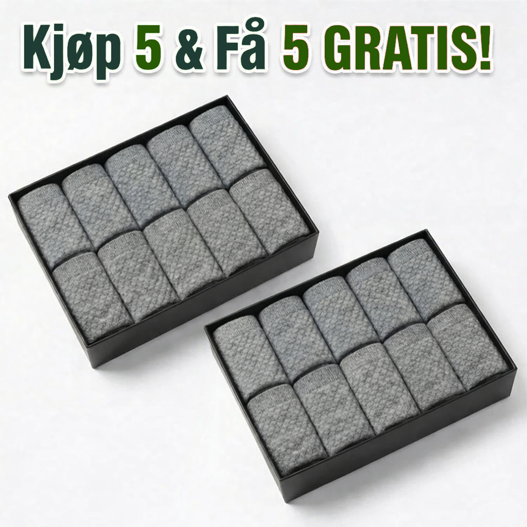 Bambussokker 5-pakning / Få 5 ekstra GRATIS