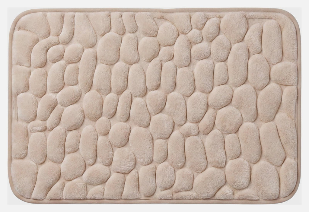 Badematte med steinmønster, beige