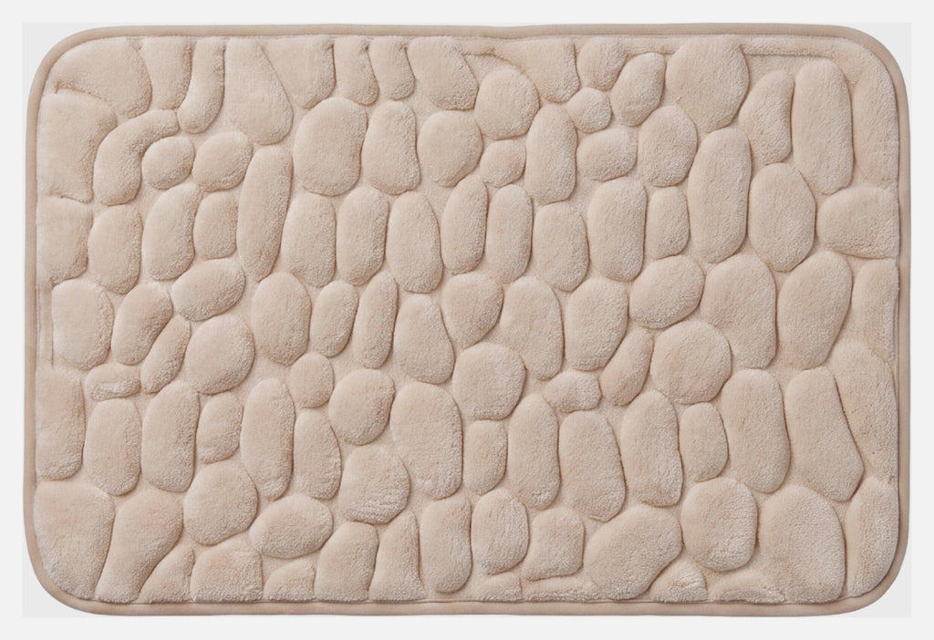 Badematte med steinmønster, beige