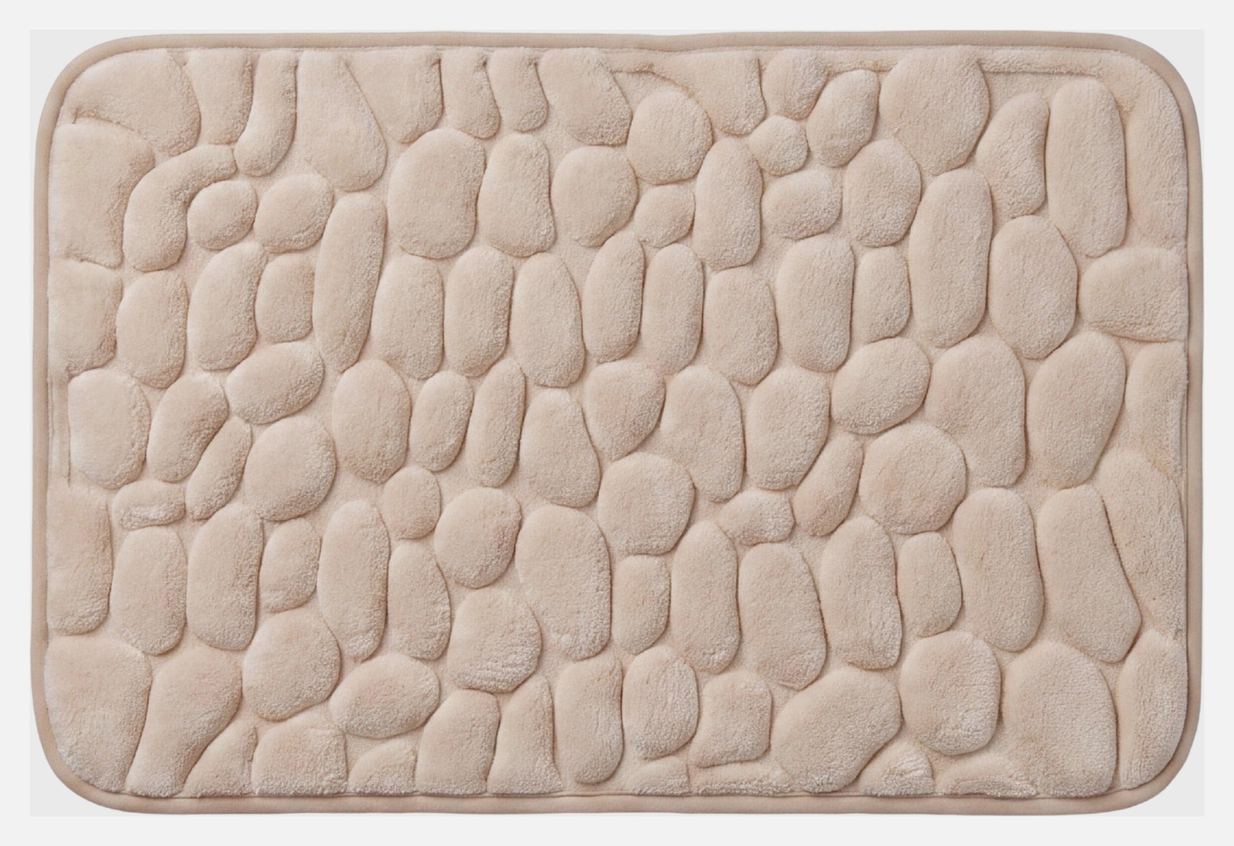 Badematte med steinmønster, beige