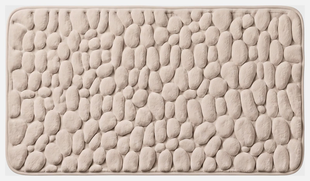Badematte med steinmønster, beige