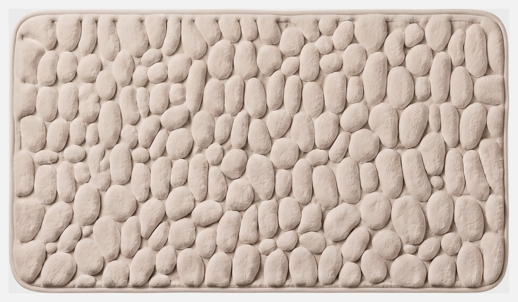Badematte med steinmønster, beige