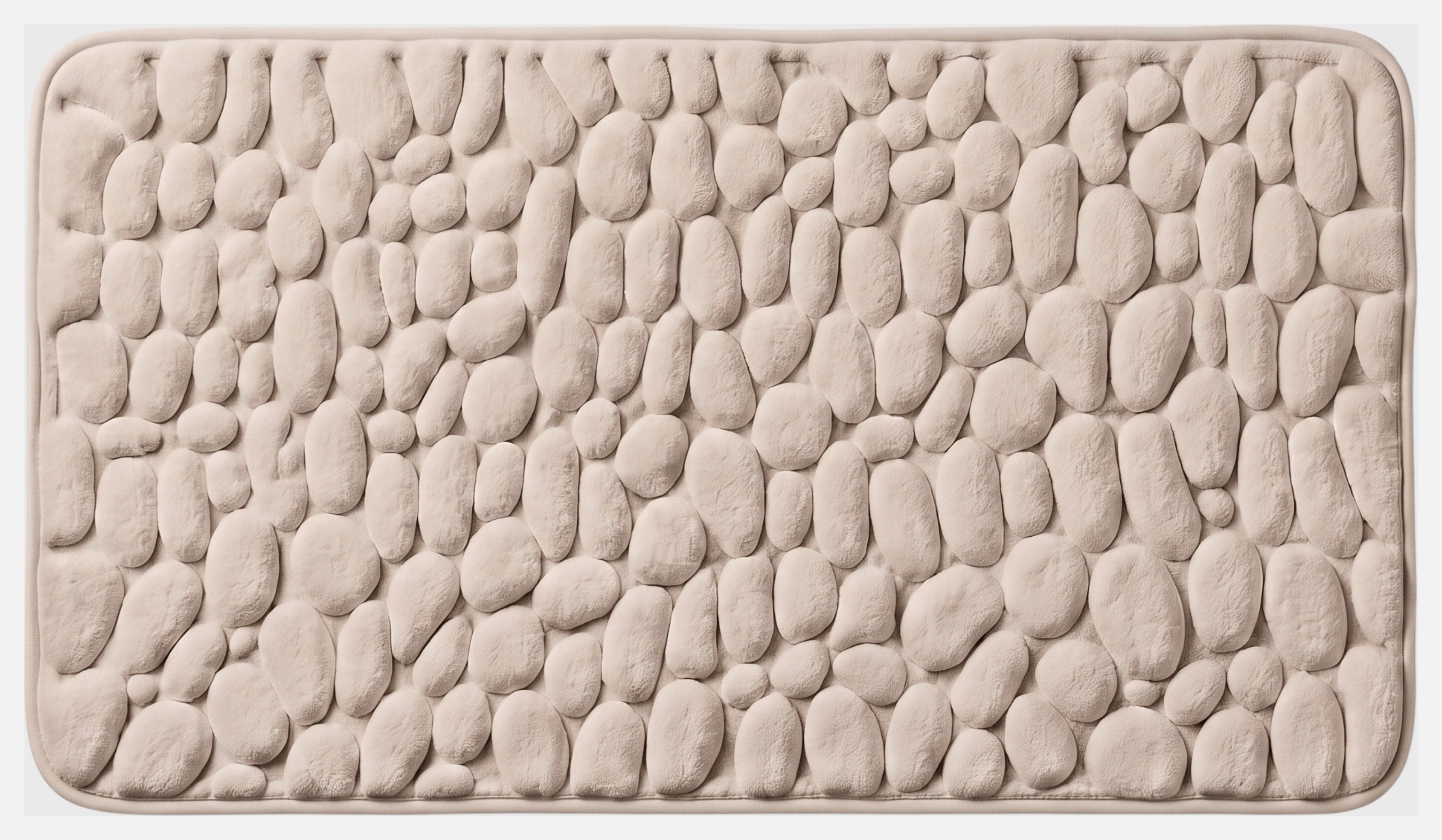 Badematte med steinmønster, beige
