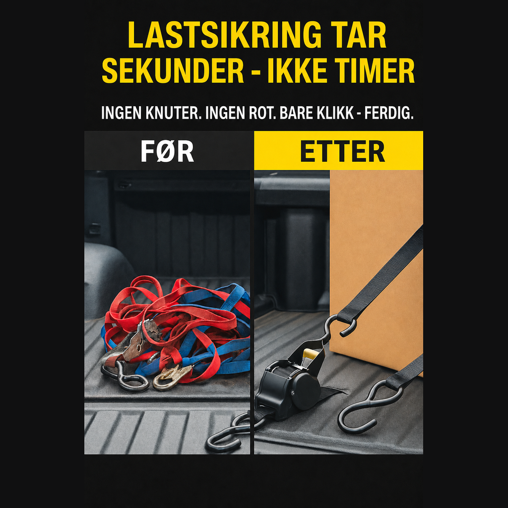 Før og etter – lastsikring på sekunder