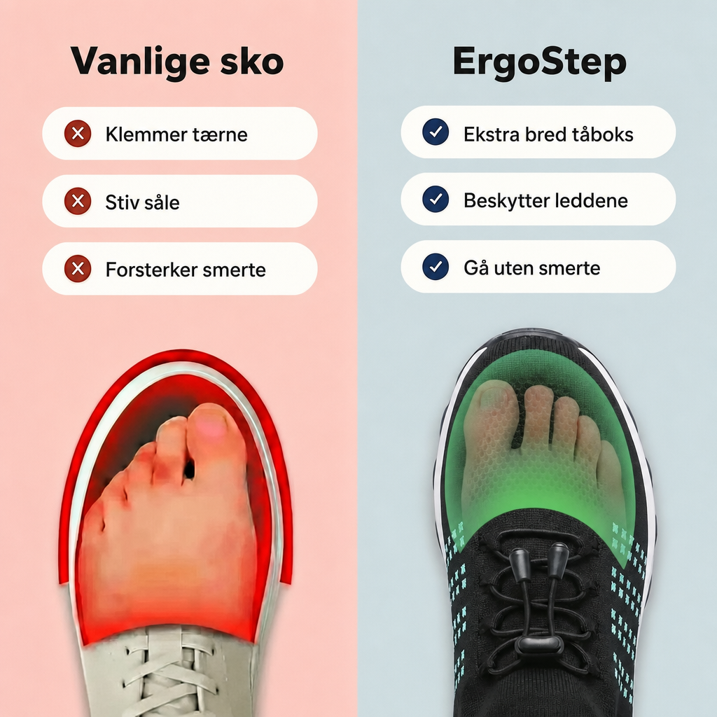 Vanlige sko mot ErgoStep