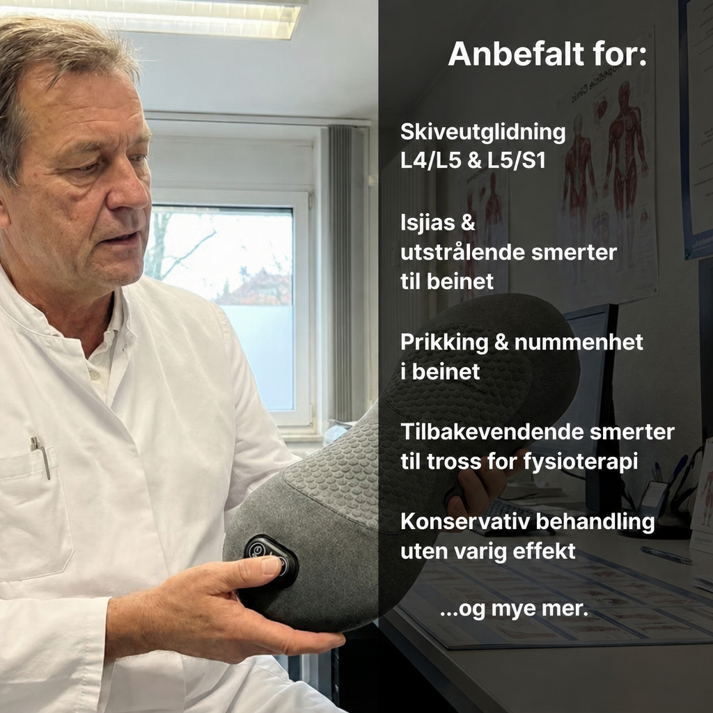 DeepComfort 3-i-1 Ryggmassasjepute – Daglig løsning for skiveutglidning & isjias