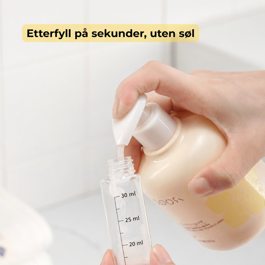 4-i-1 Reisedispenser – Alle toalettsakene dine i én flaske
