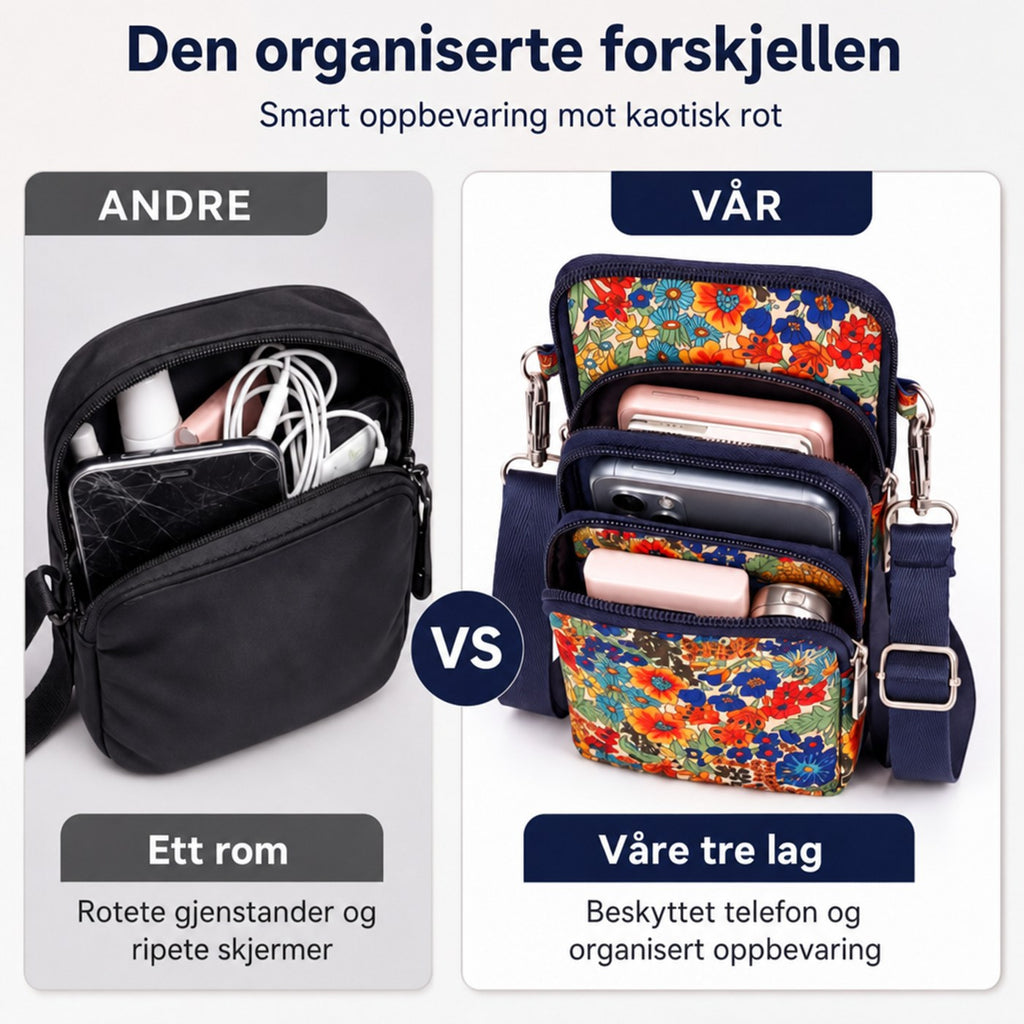 Ett rom mot tre organiserte rom