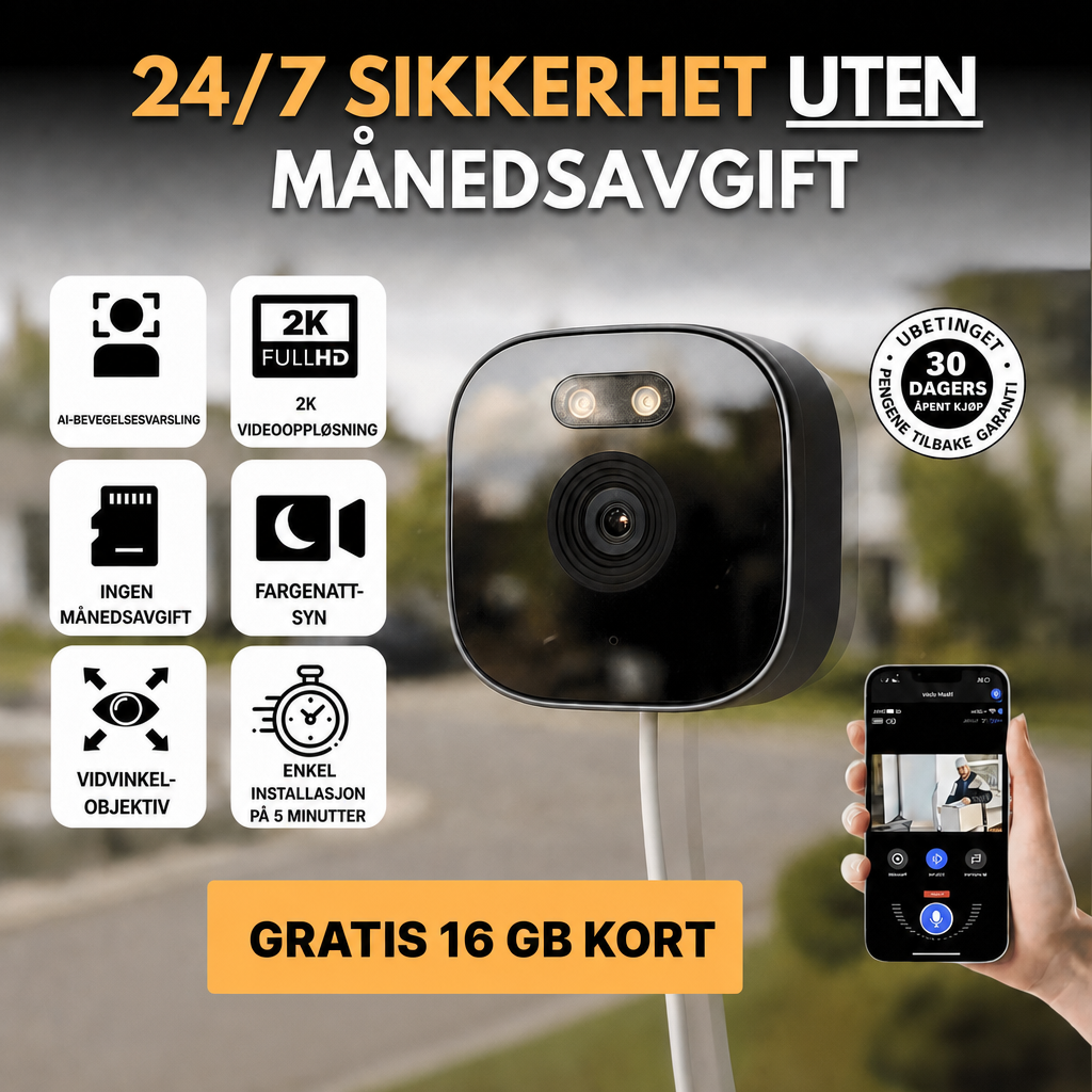 Vesta vinduskamera – 24/7 sikkerhet uten månedsavgift