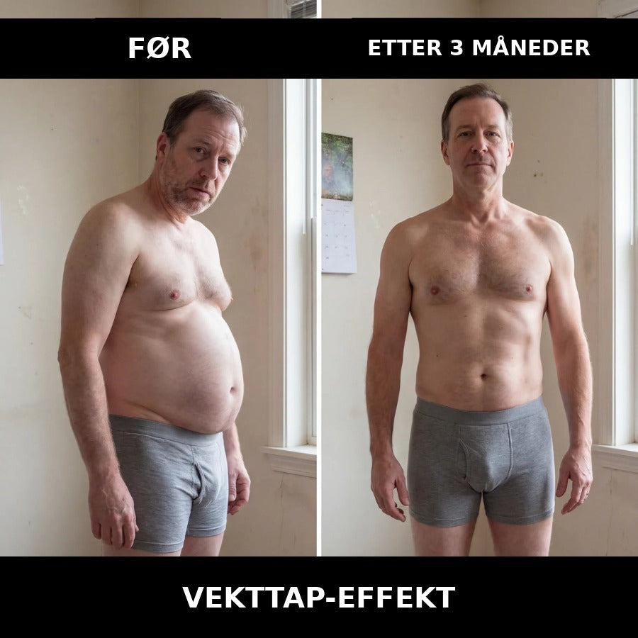 Før og etter 3 måneder – vekttap-effekt
