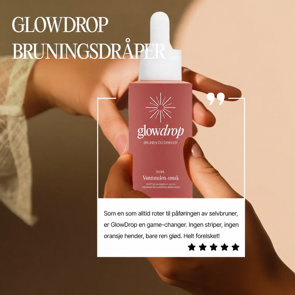 GlowDrop Bruningsdråper – Solbrun innenfra, helt uten sol