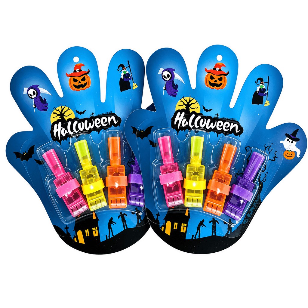 To kort med fire fingerlys hver