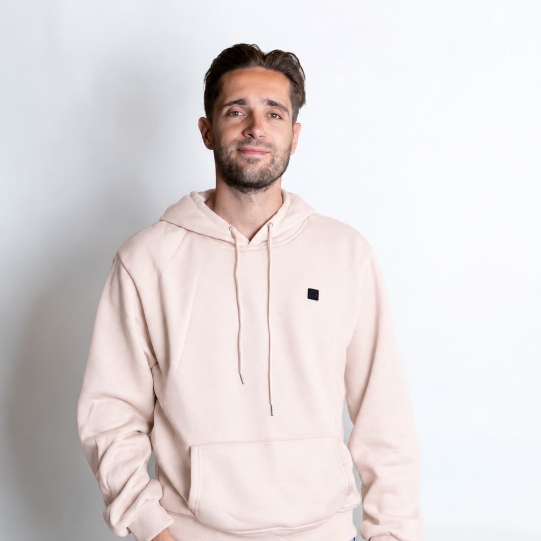 Mann i rosa Varmro-hettegenser