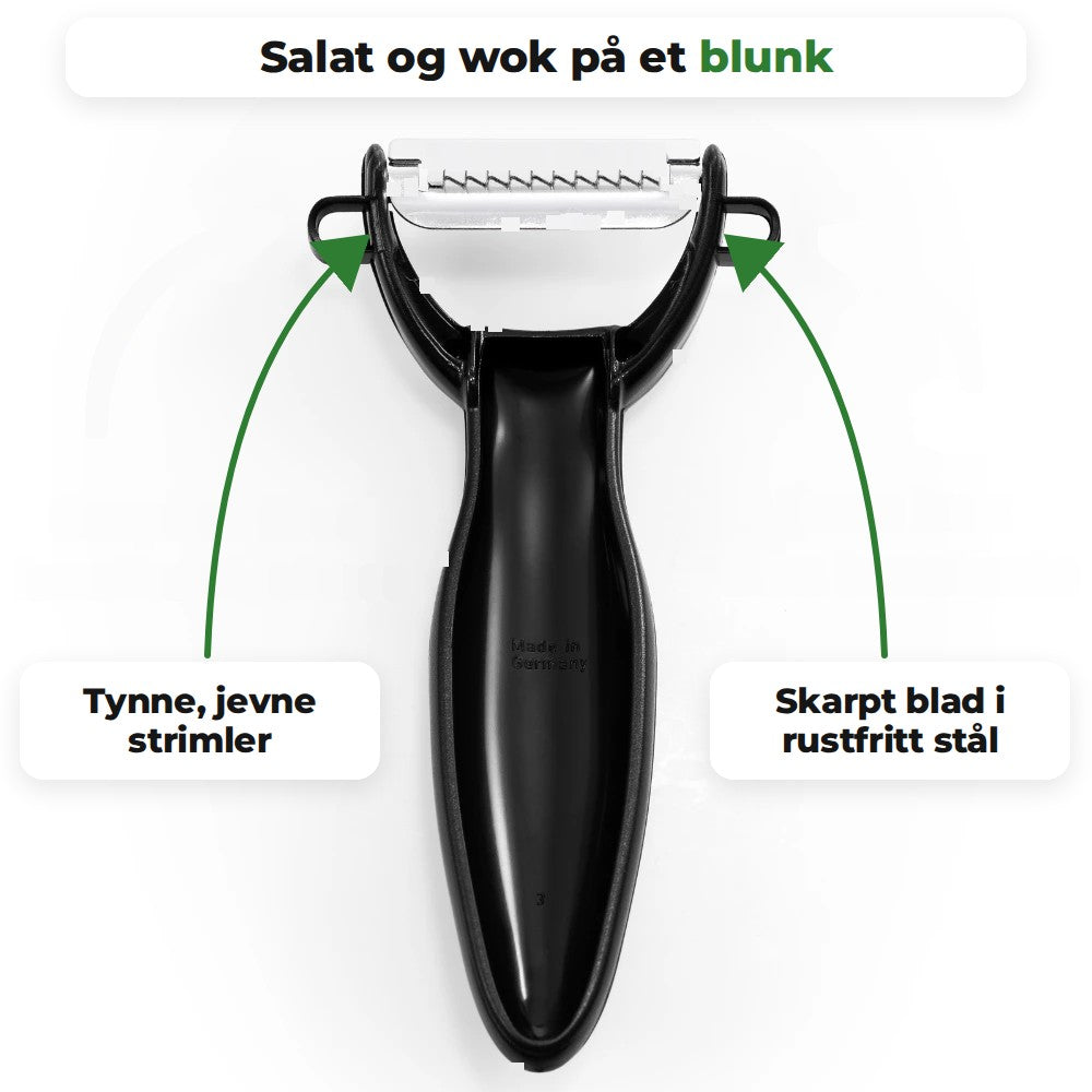 Julienneskrelleren med tagget blad i rustfritt stål