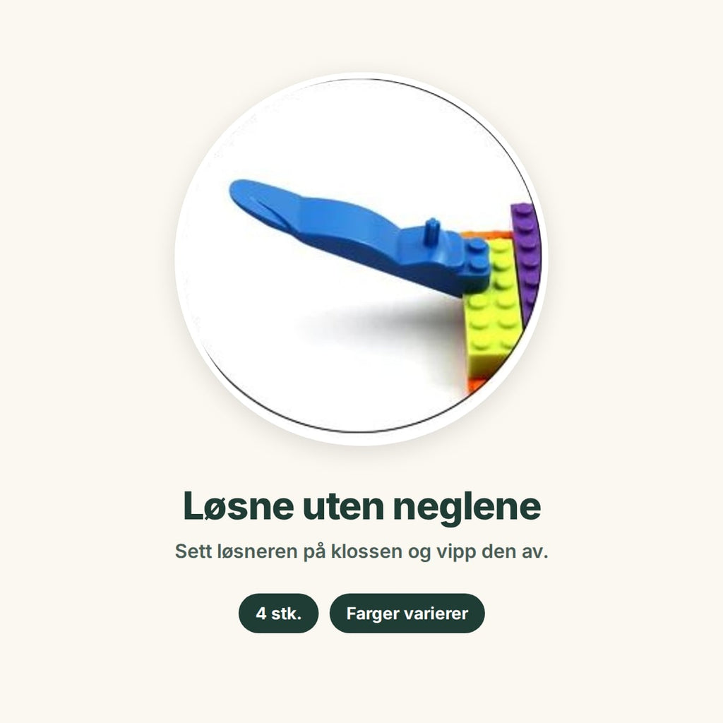 Klosseløsneren settes på klossen og vipper den løs