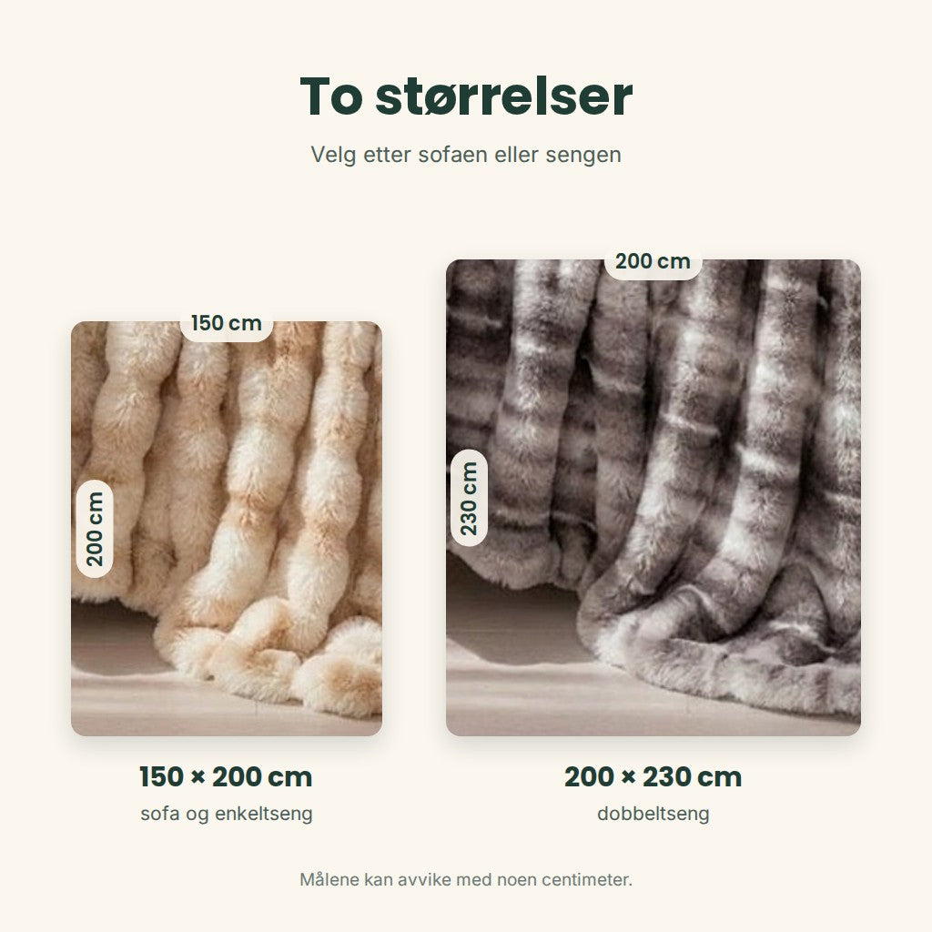 Skyla i to størrelser: 150 × 200 cm og 200 × 230 cm
