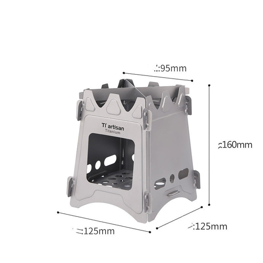 Måltegning av den lille kvistbrenneren: 125 × 125 mm bunn, 160 mm høy, 95 mm topp