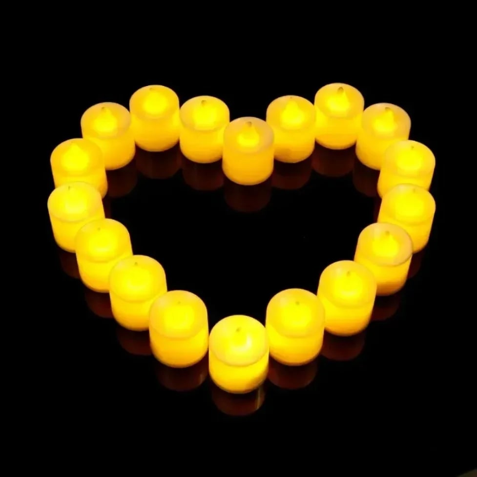 LED-telys satt i hjerteform