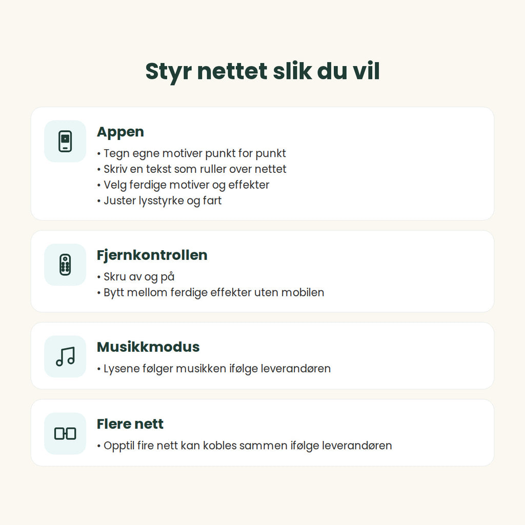 Slik styrer du Lysrute: app, fjernkontroll, musikkmodus og flere nett sammen