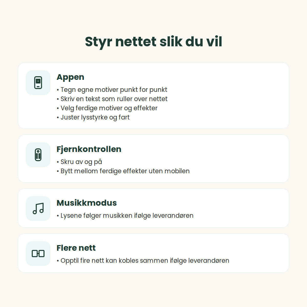 Slik styrer du Lysrute: app, fjernkontroll, musikkmodus og flere nett sammen