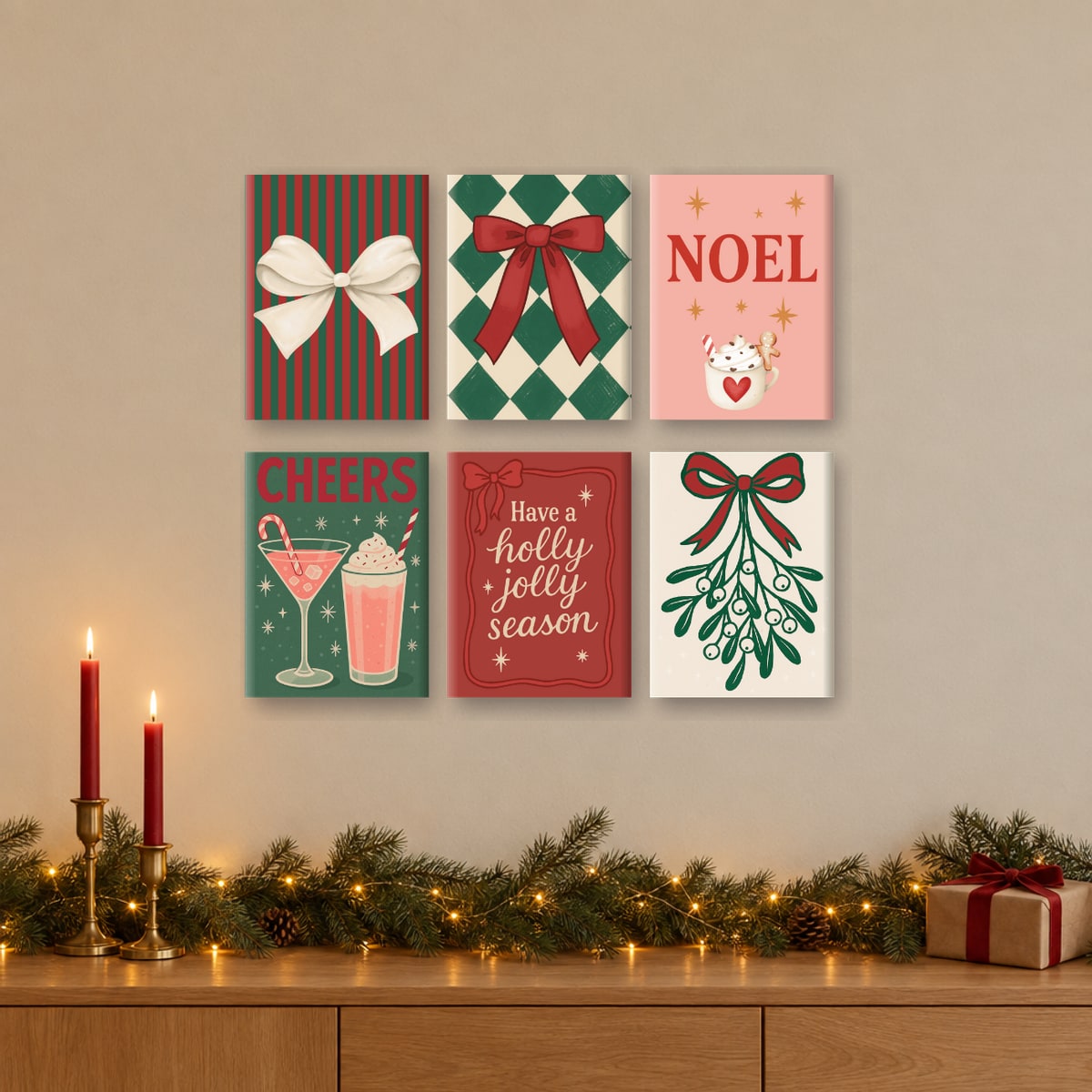 Maling etter tall «God jul»: seks ferdige minimalerier på veggen