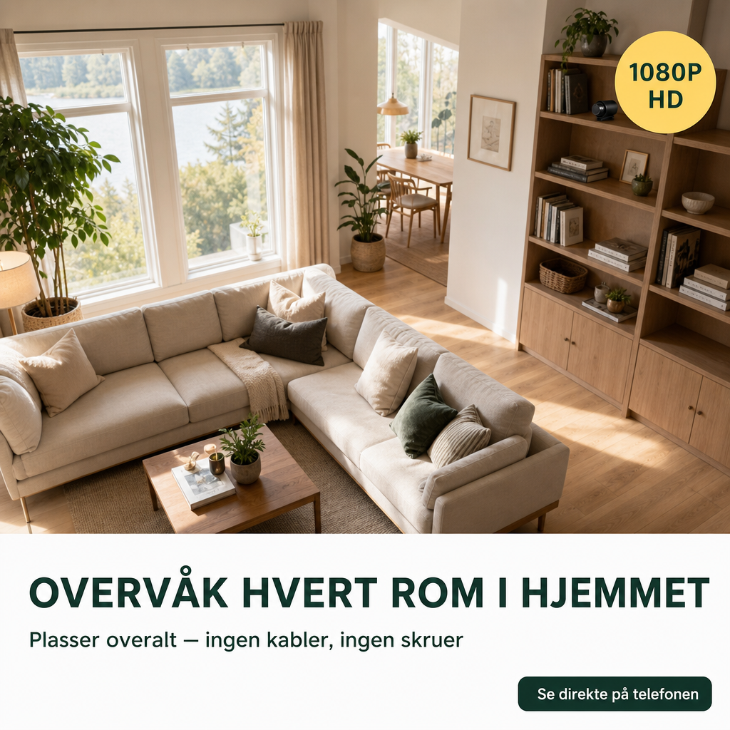 Mini WiFi Kamera 1080P HD - Overvak hjemmet diskret