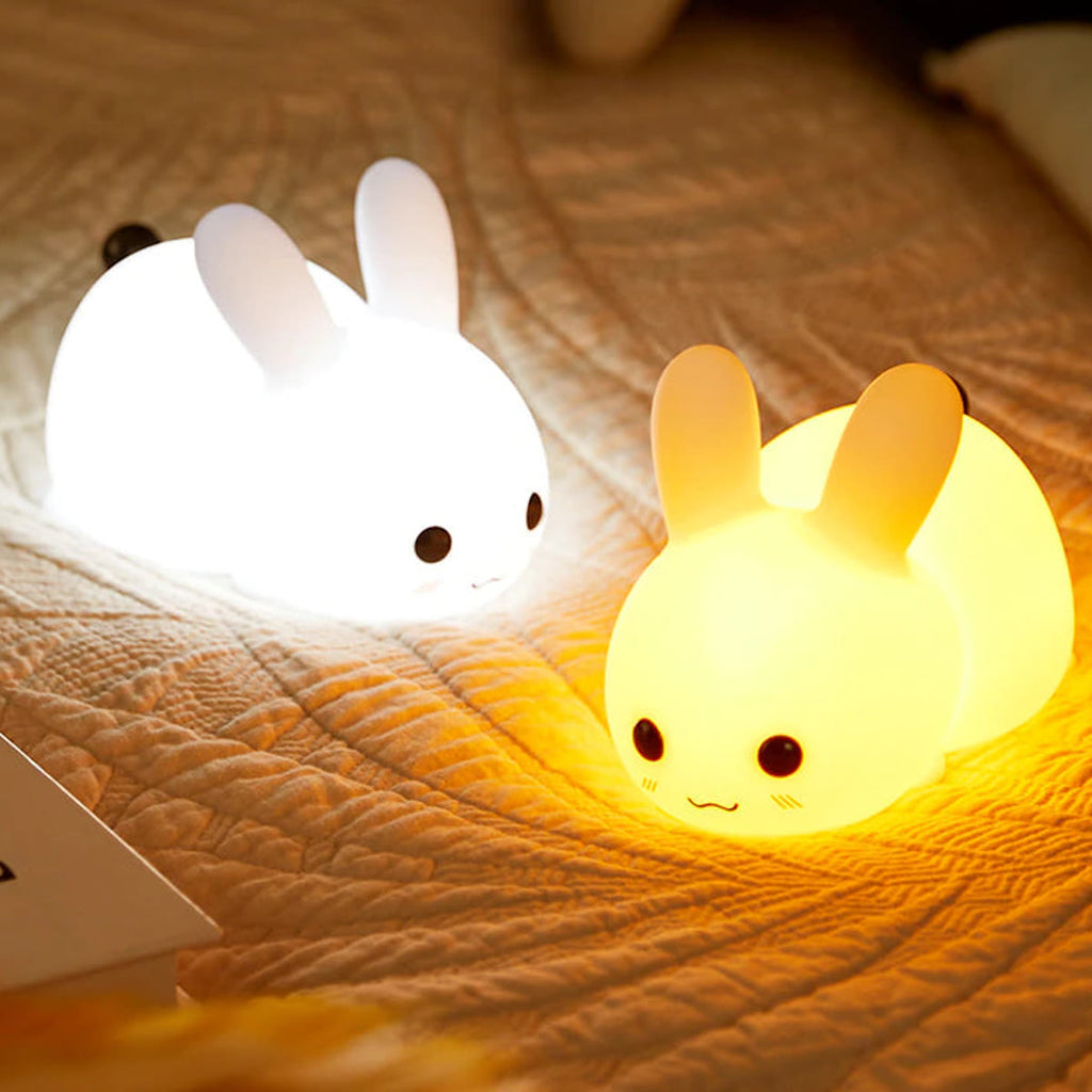 Nattlampe for barn – kanin i silikon med touch – bilde 2