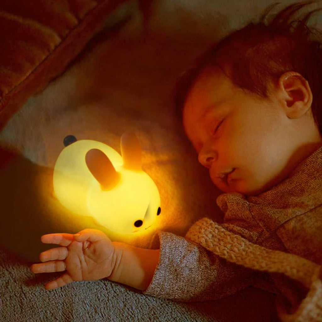 Nattlampe for barn – kanin i silikon med touch – bilde 3