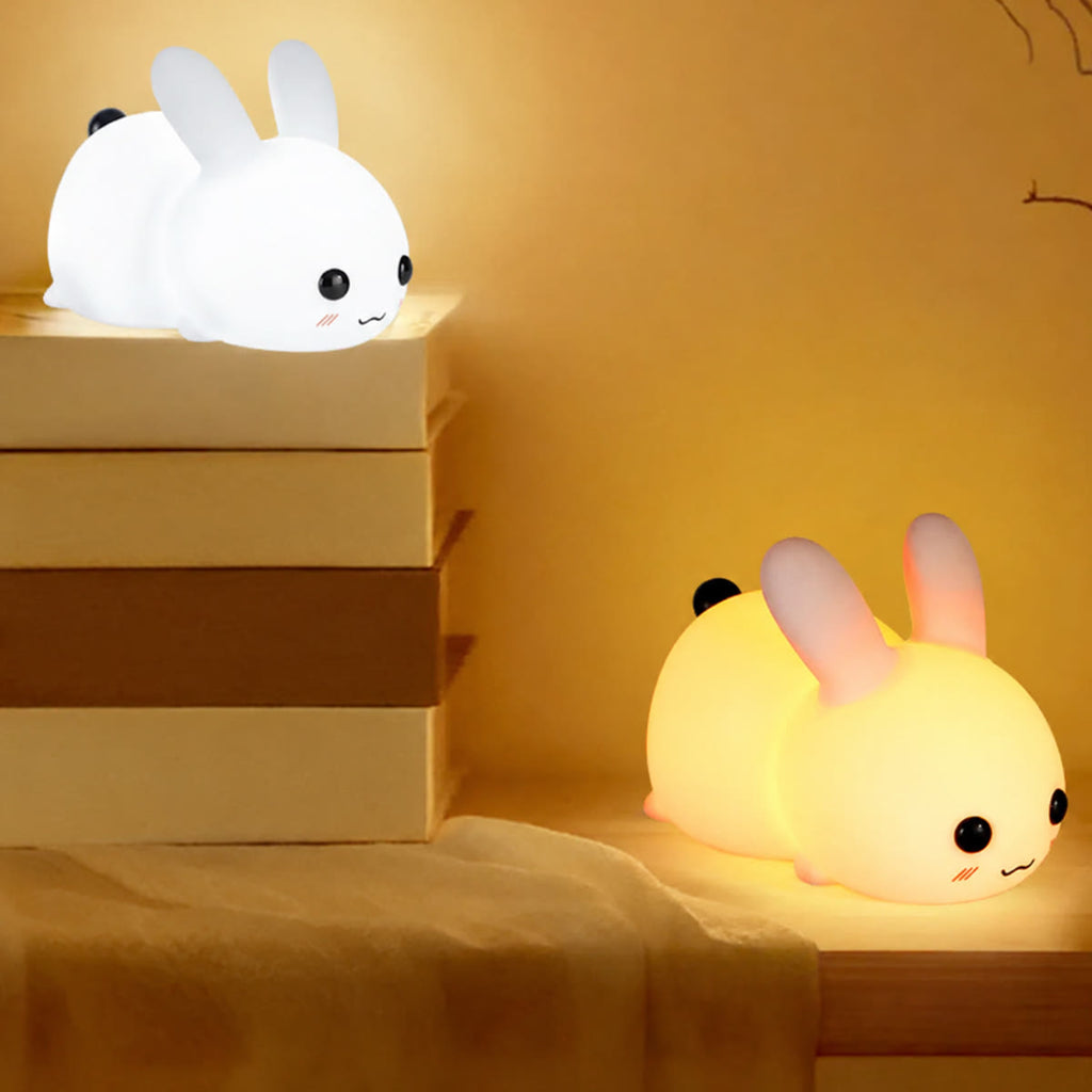 Nattlampe for barn – kanin i silikon med touch – bilde 4