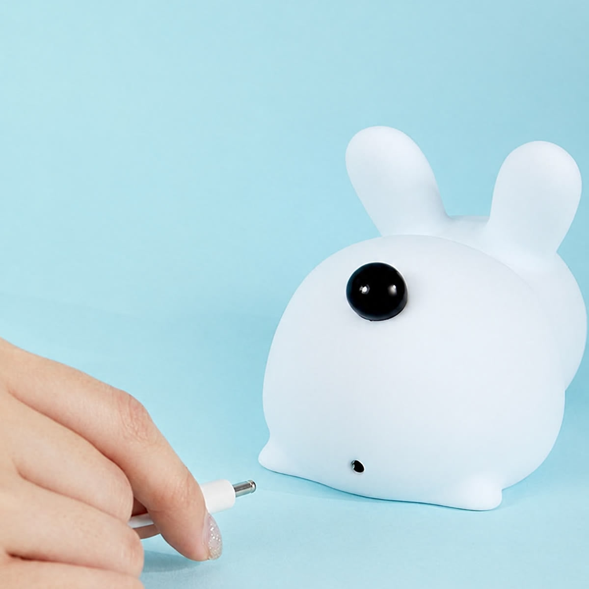 Nattlampe for barn – kanin i silikon med touch – bilde 5