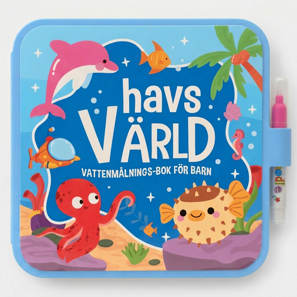 Havverden vannmalebok forside