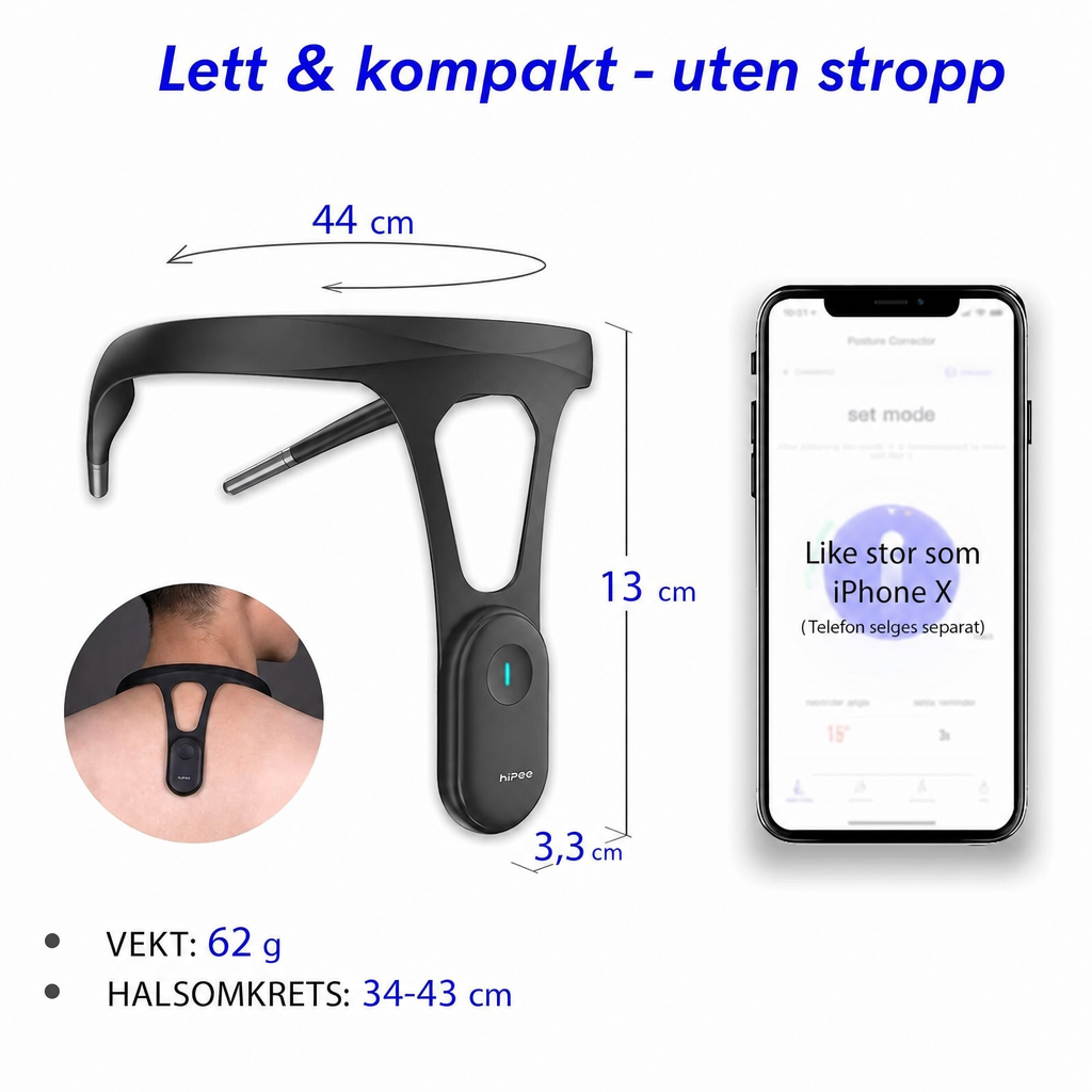 Smart Holdningstrener Pro™ – diskré holdningskorrigering med vibrasjon