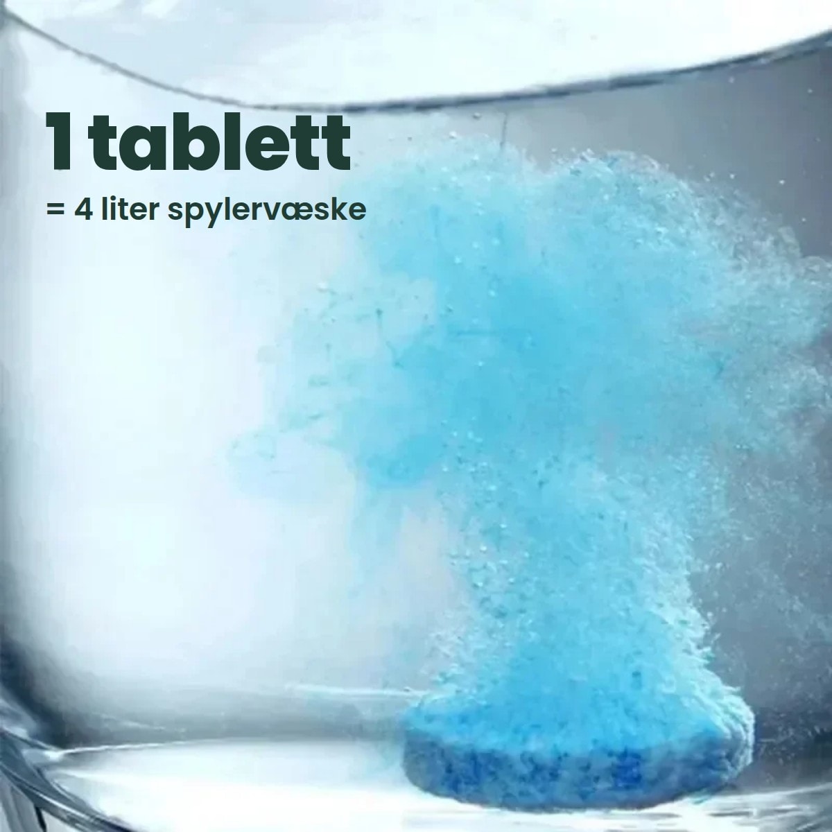 Én tablett gir 4 liter spylervæske