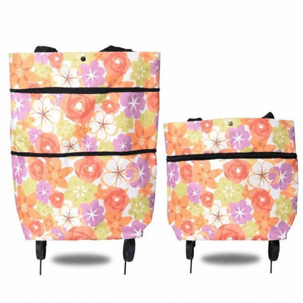 Handleveske i hvite blomster