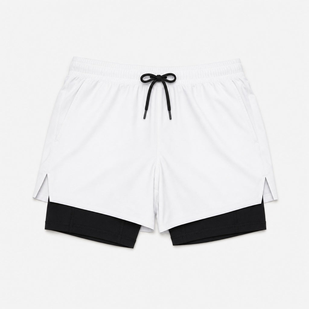 Loepeshorts i hvit, flatlagt