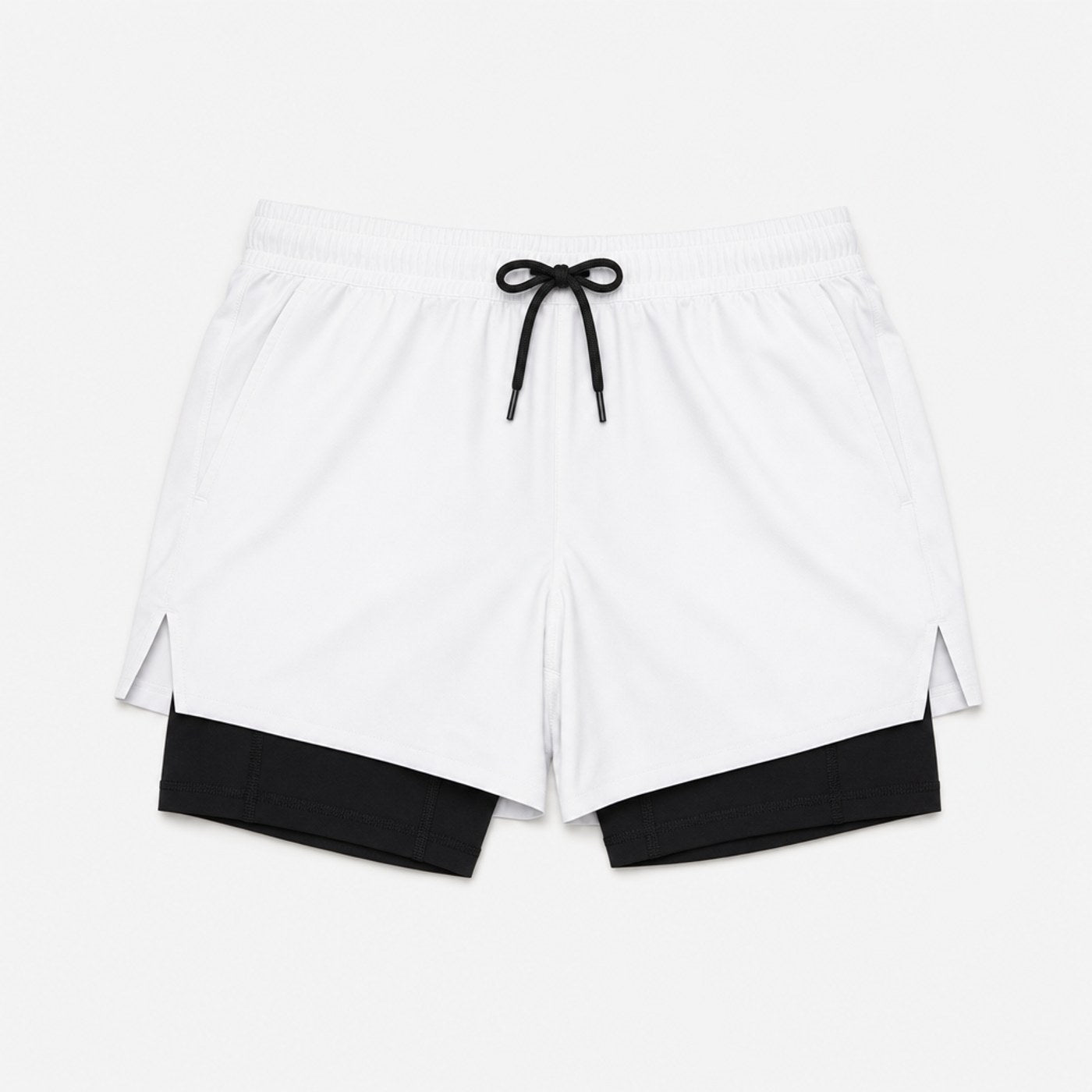 Loepeshorts i hvit, flatlagt