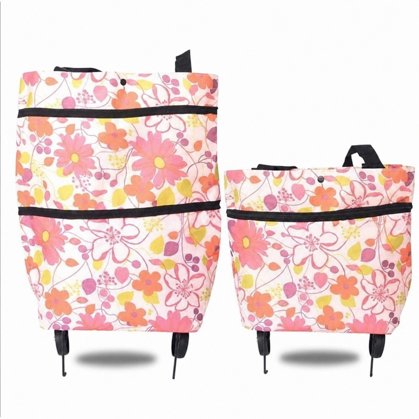 Handleveske i rosa blomster
